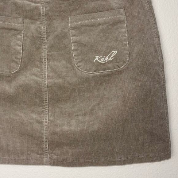Kuhl Streamline Stretch Corduroy Mini Skirt Snap Front Women's Size 4 Tan - Picture 16 of 16